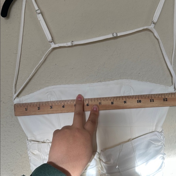 House of CB Lois Ivory Satin Corset Midi Dress NWOT Size XS - Picture 9 of 15